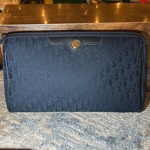 303. Dior Navy Trotter Pouch with COA